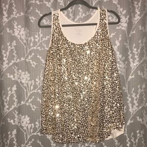 Gold Sequined Tank Top